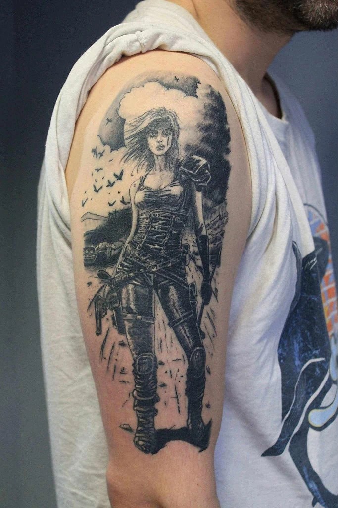 Tattoo guerriere post apocalypse madmax